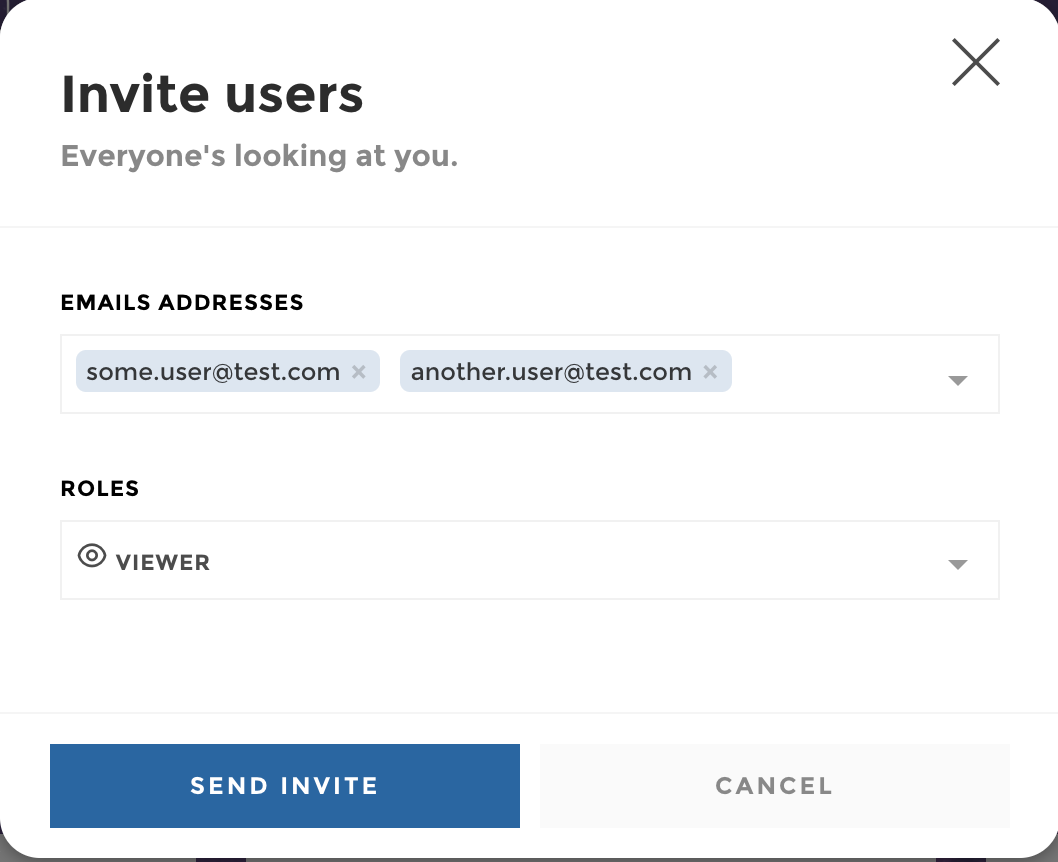 invite users interface