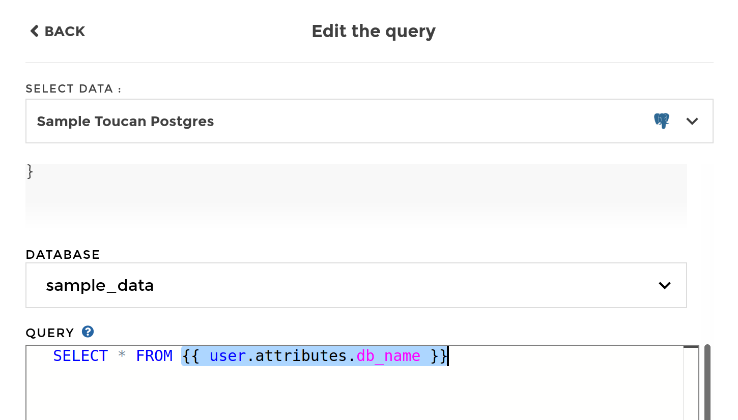 Using a user attribute in a live query