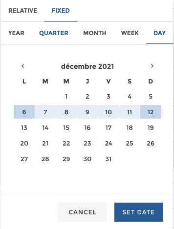 Date limit configuration: fixed dates